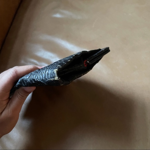 Vintage Martha Klein argentium sterling silver 935 leather crocodile bag - Picture 10 of 11